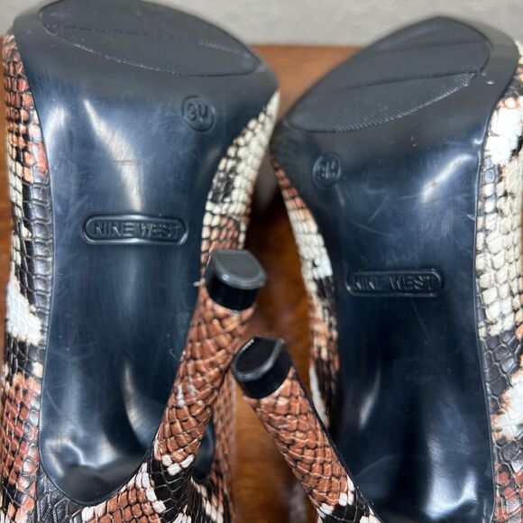 Nine West Pumps Womens Python Snake Print Pointed Toe Stiletto Heels size 9M - Picture 3 of 15